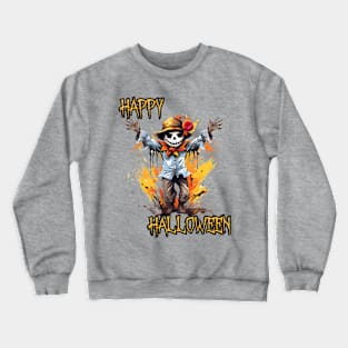 Spooky Scarecrow Happy Halloween Crewneck Sweatshirt